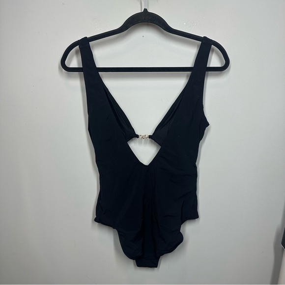 Jets Lien Plunge One Piece Swimsuit in Black - Picture 5 of 5